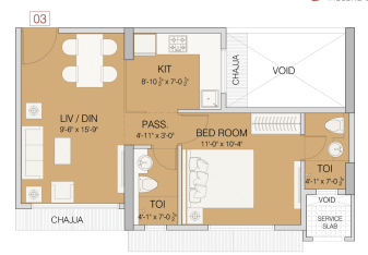 Ruparel Realty Mulund East 1BHK Plan