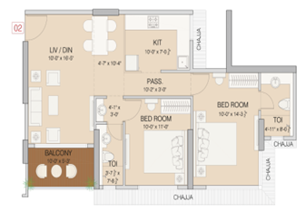 Ruparel Realty Mulund East 2BHK Plan